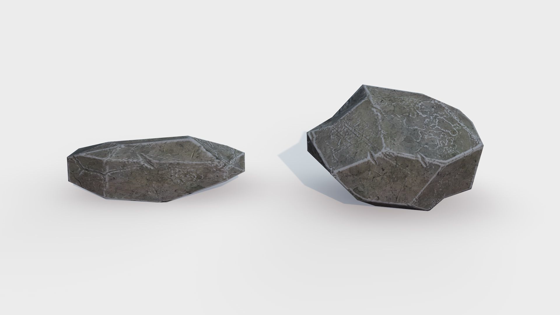 Assets Pack of Stones game ready Low-poly 3D model_6