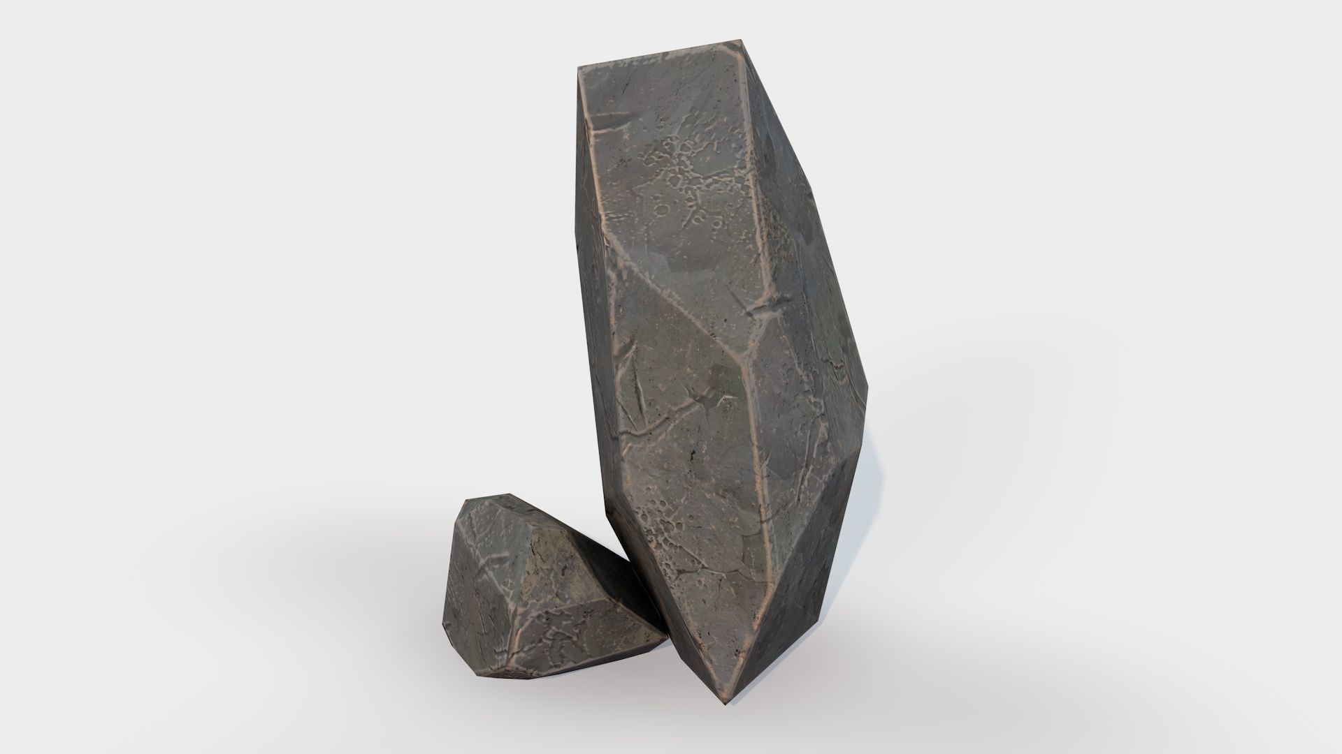 Assets Pack of Stones game ready Low-poly 3D model_8