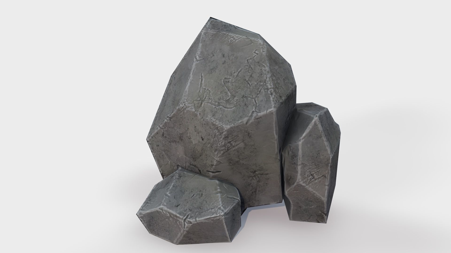 Assets Pack of Stones game ready Low-poly 3D model_9