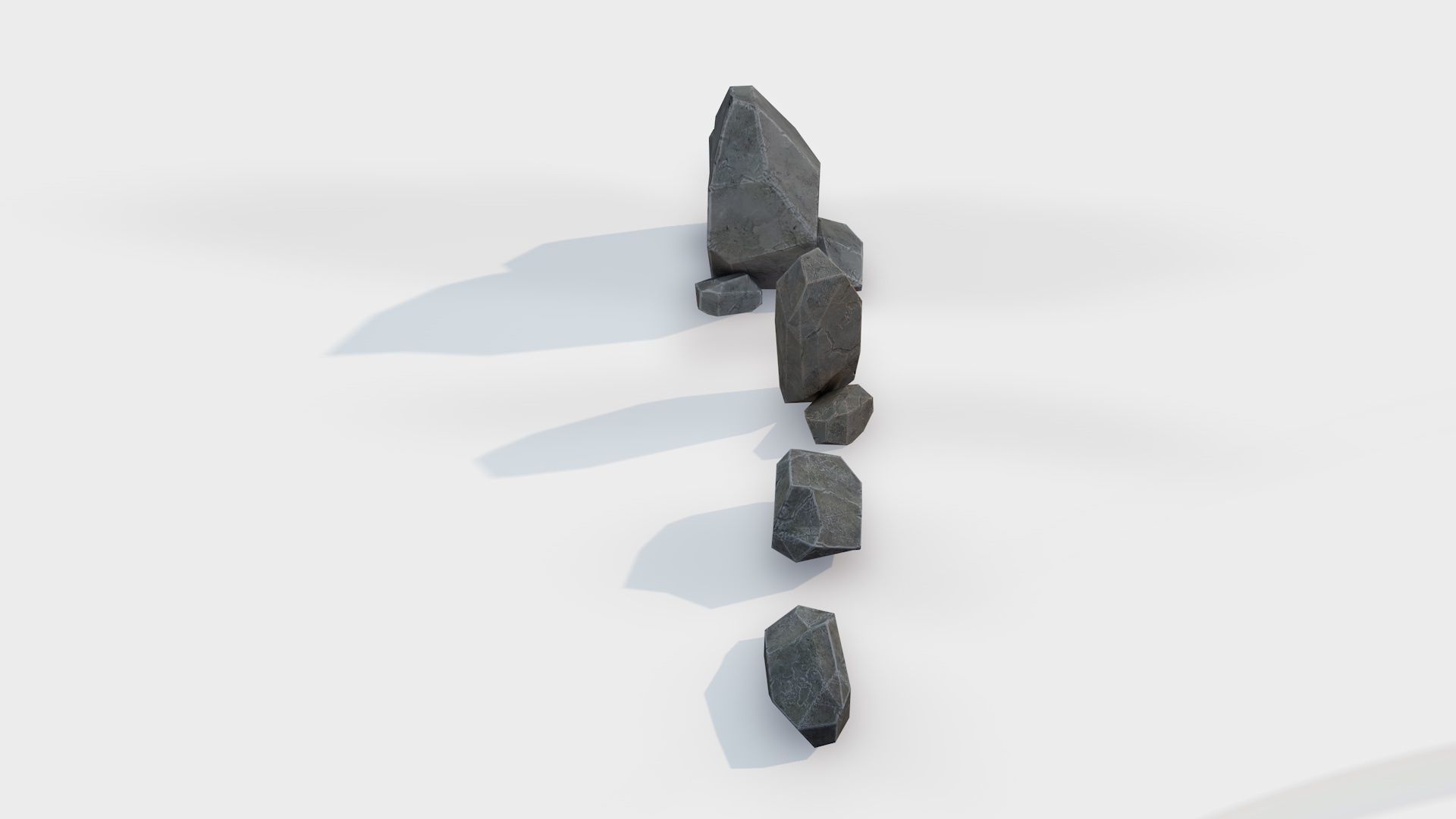 Assets Pack of Stones game ready Low-poly 3D model_11