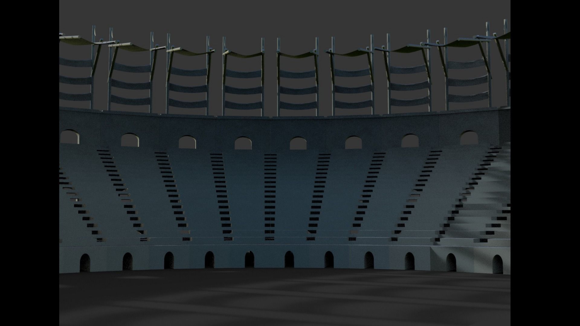 Gladiator Arena Low-poly 3D model_8