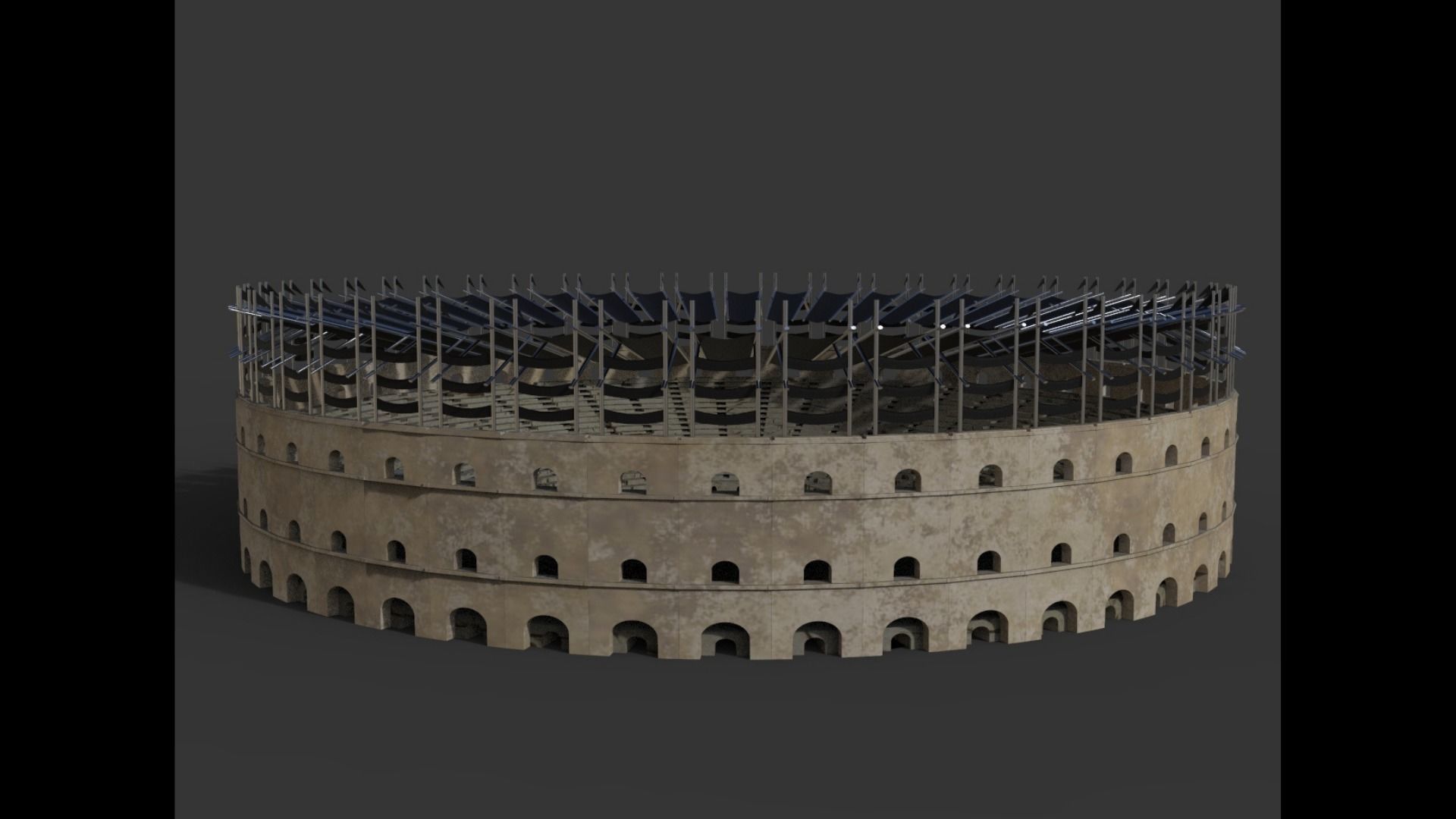 Gladiator Arena Low-poly 3D model_4