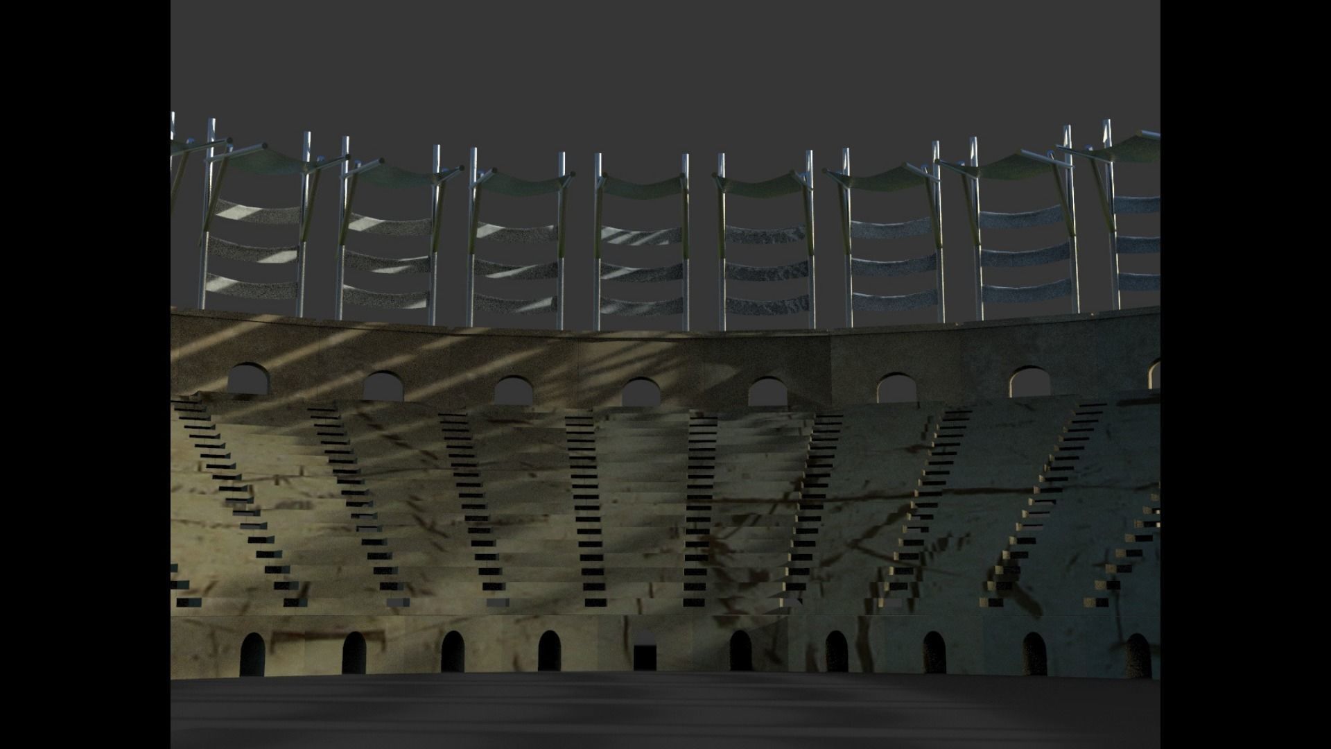 Gladiator Arena Low-poly 3D model_7
