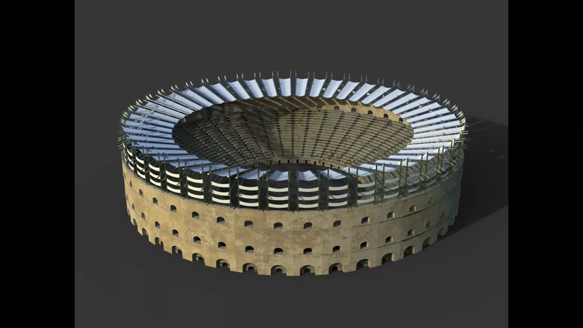 Gladiator Arena Low-poly 3D model_0