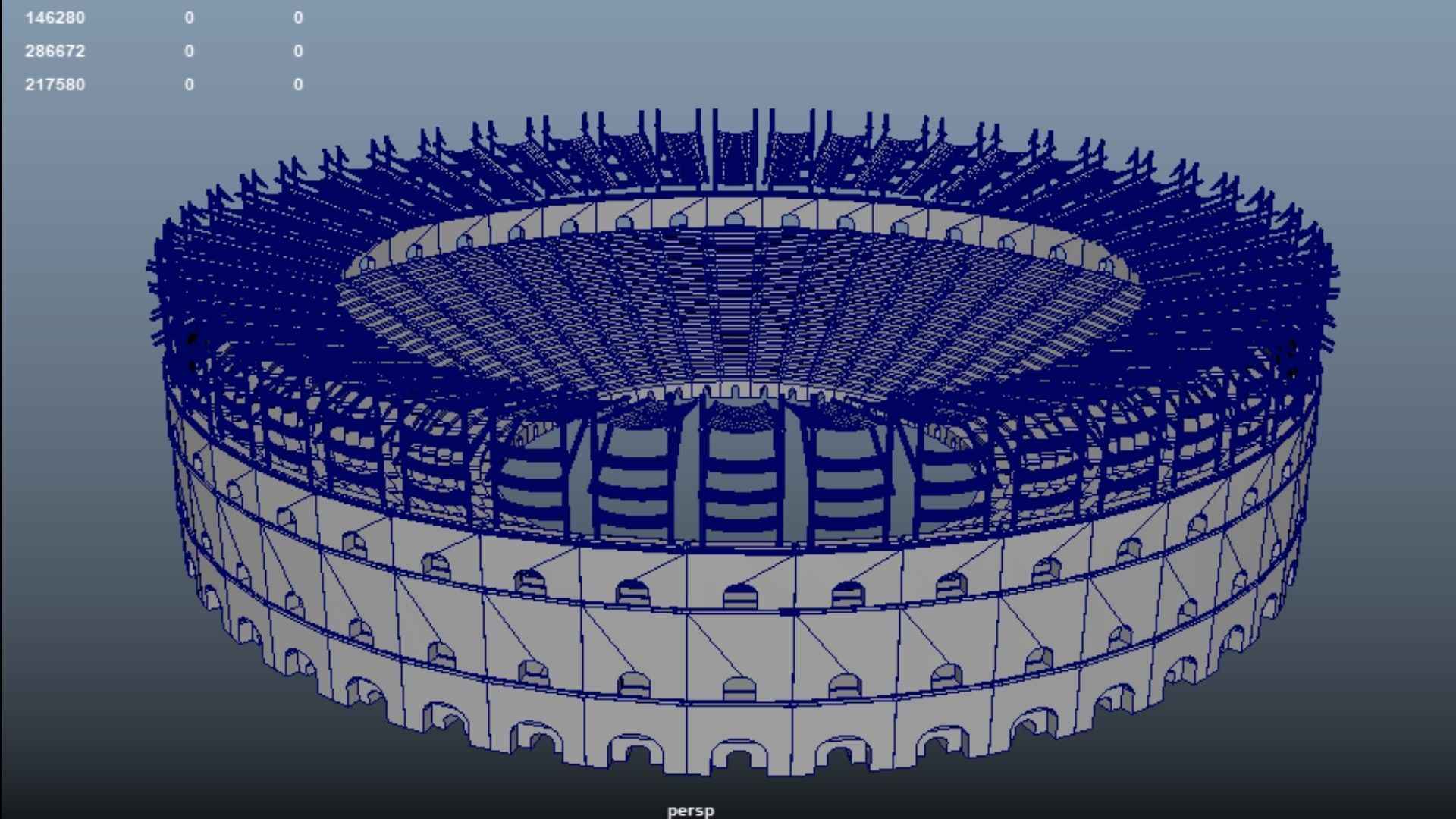 Gladiator Arena Low-poly 3D model_9