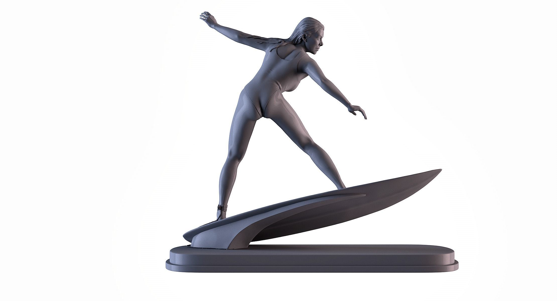 Woman Surf 3D print model_3