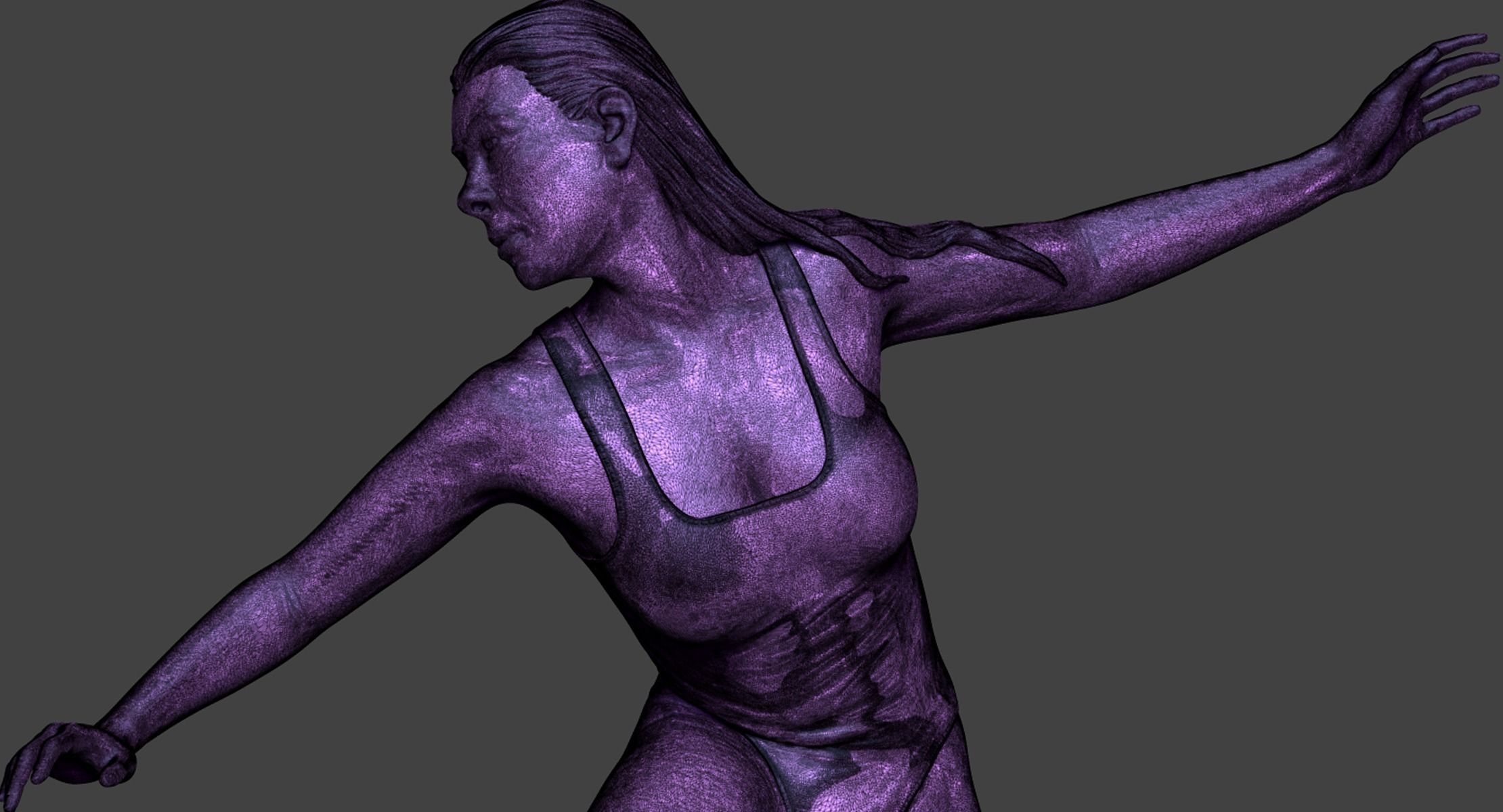 Woman Surf 3D print model_29