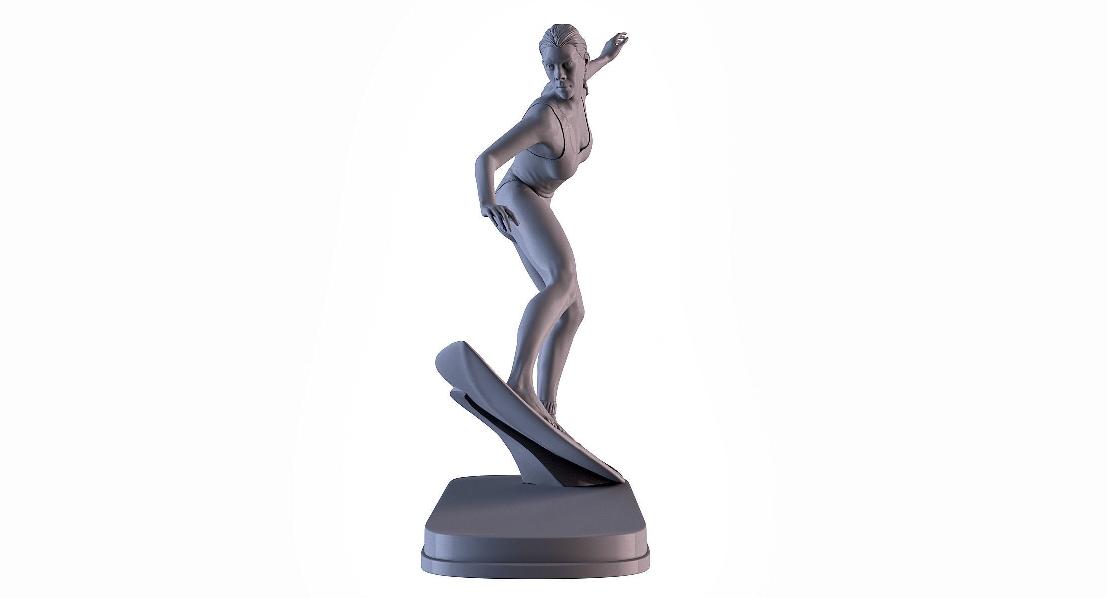 Woman Surf 3D print model_1