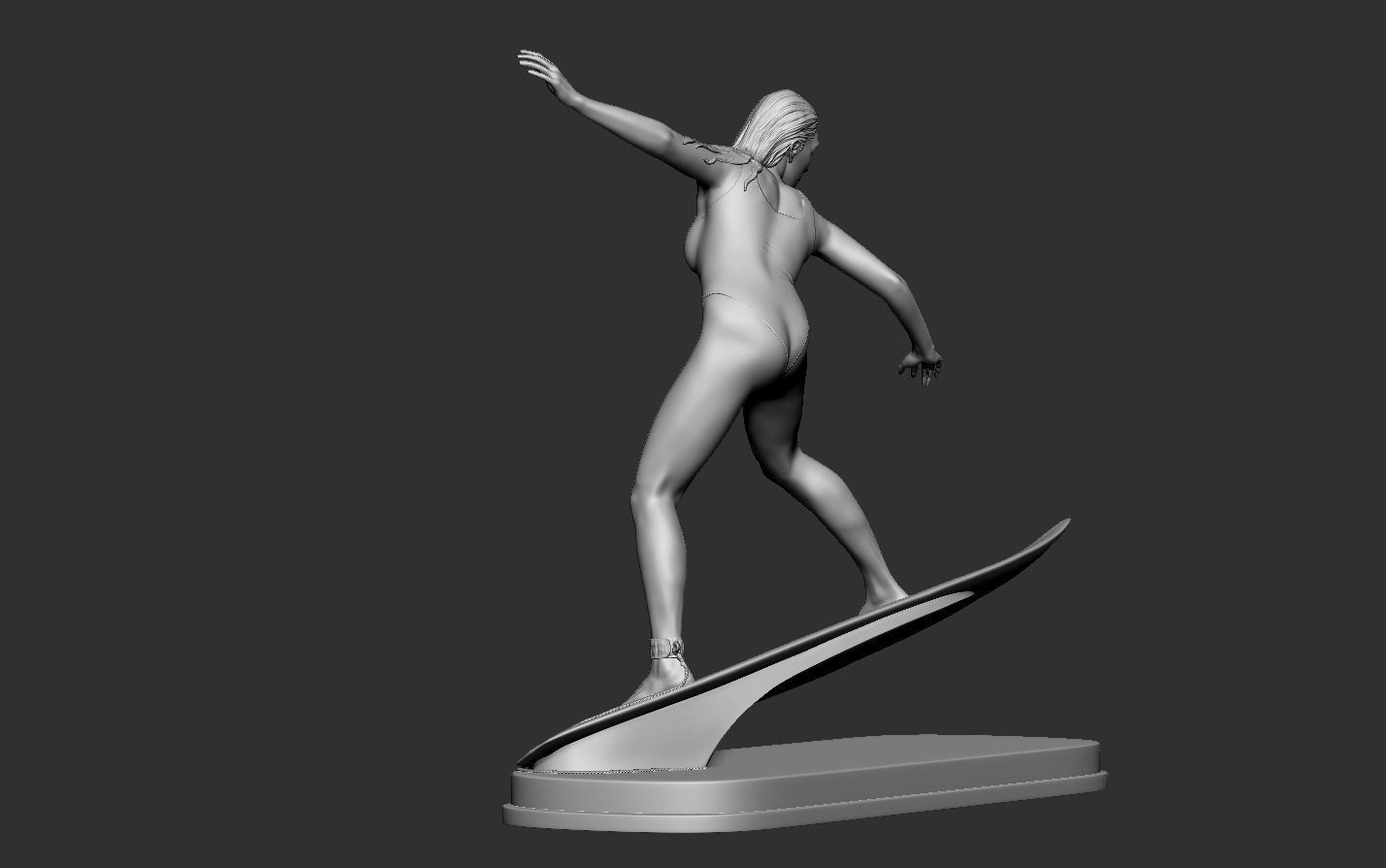 Woman Surf 3D print model_19