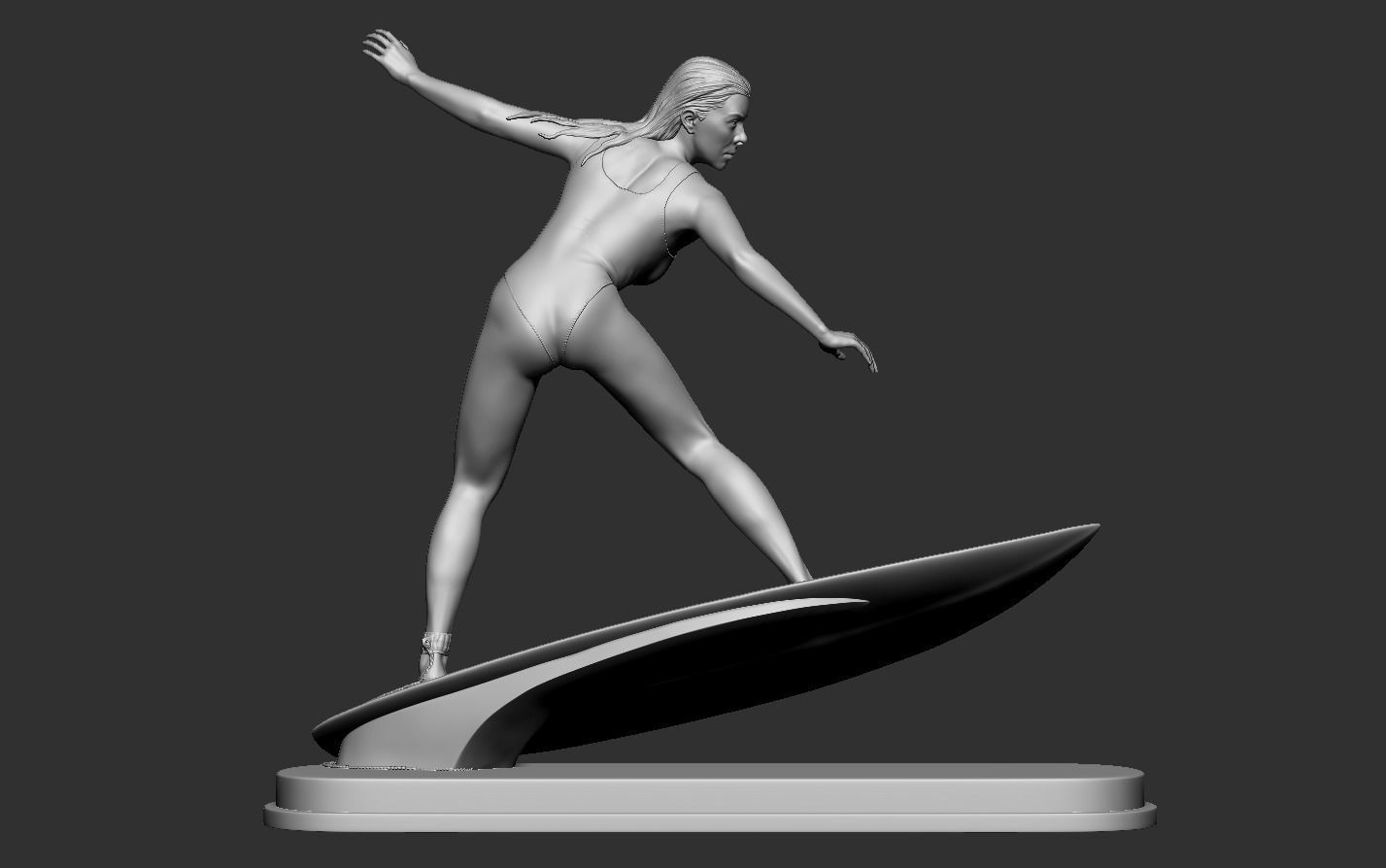 Woman Surf 3D print model_15