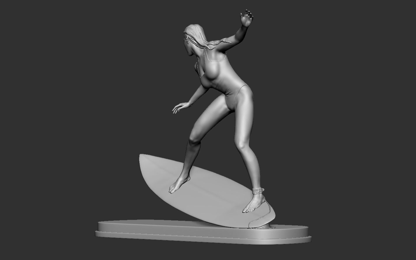 Woman Surf 3D print model_20