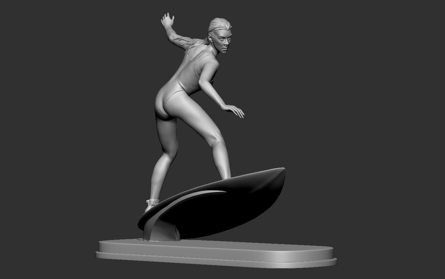 Woman Surf 3D print model_16