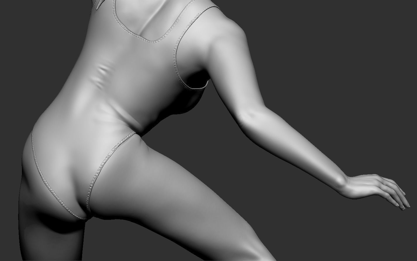 Woman Surf 3D print model_26