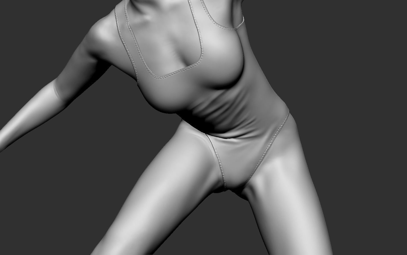 Woman Surf 3D print model_24