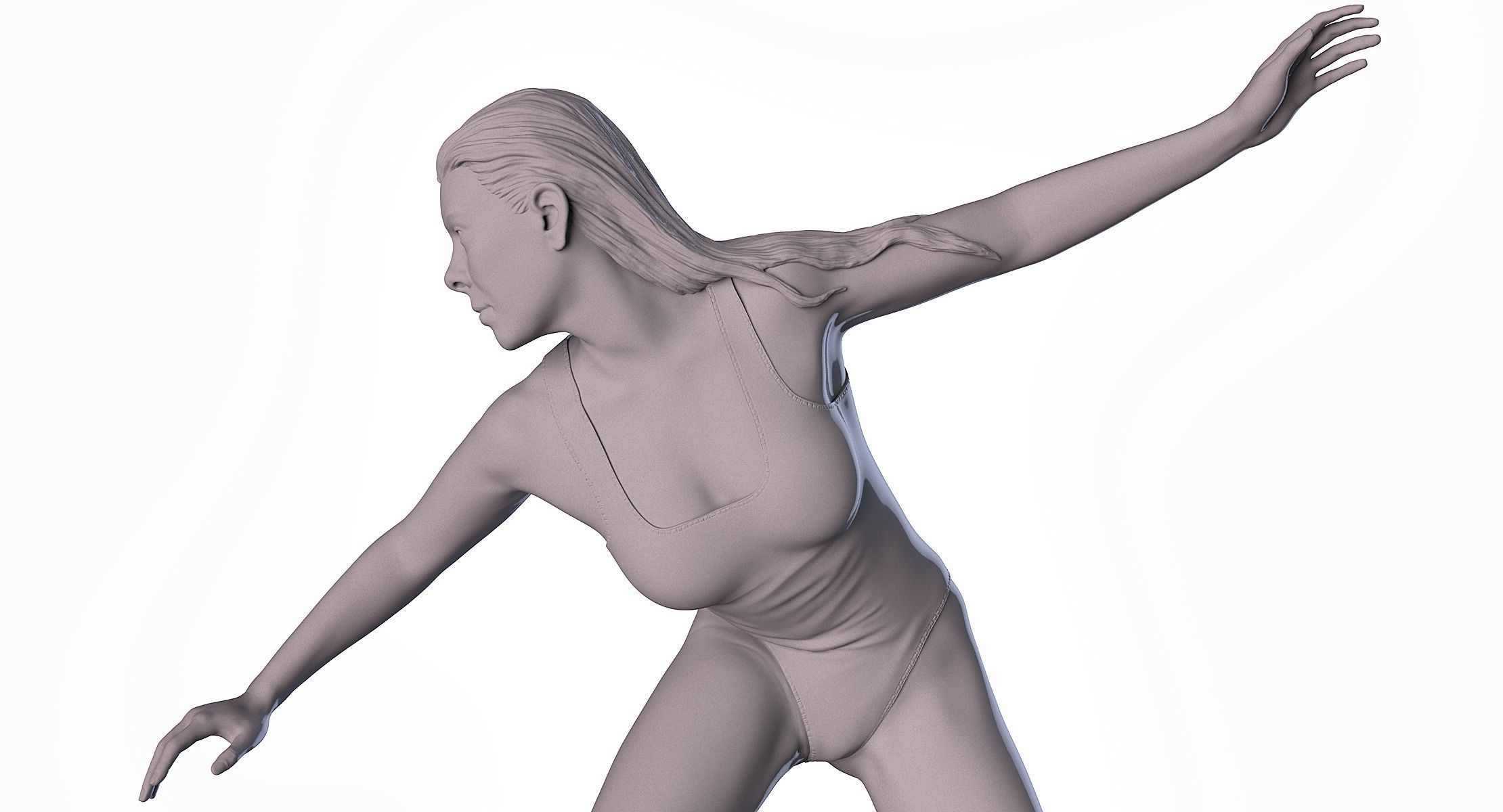 Woman Surf 3D print model_12