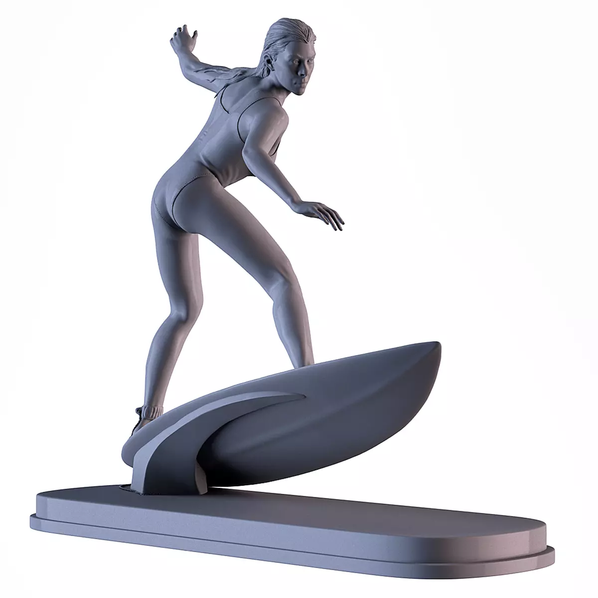 Woman Surf 3D print model_0