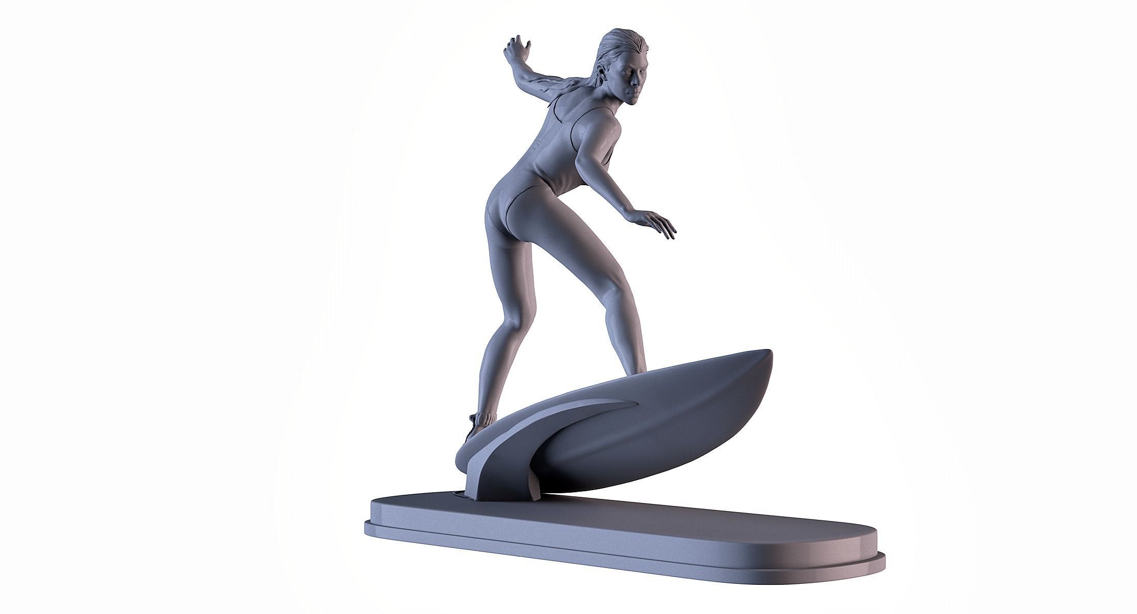 Woman Surf 3D print model_2