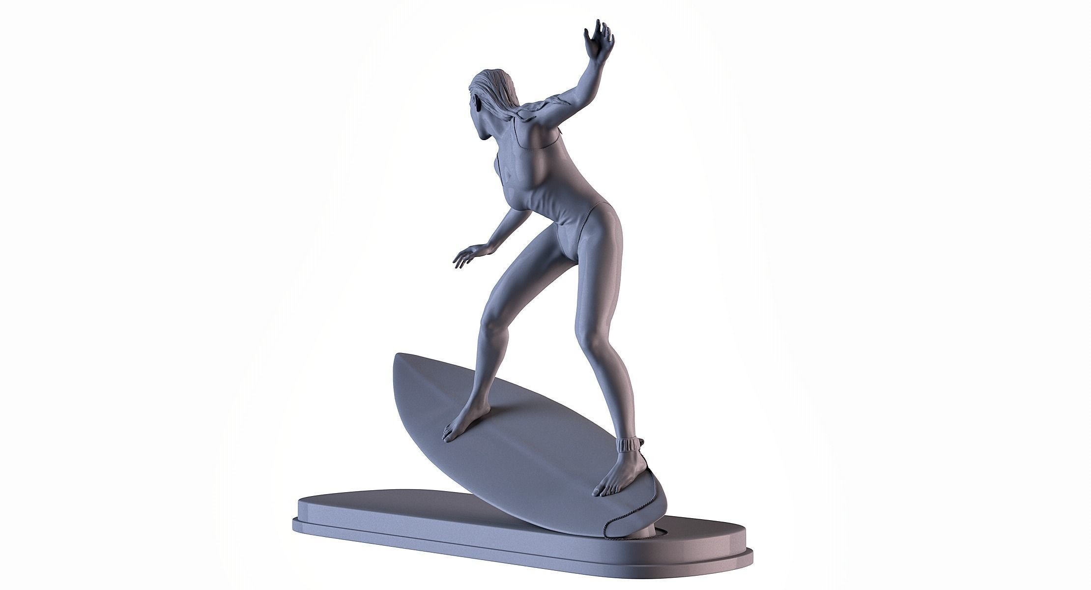 Woman Surf 3D print model_6