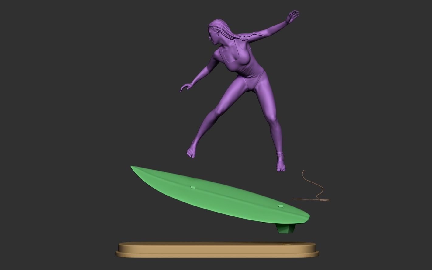 Woman Surf 3D print model_28