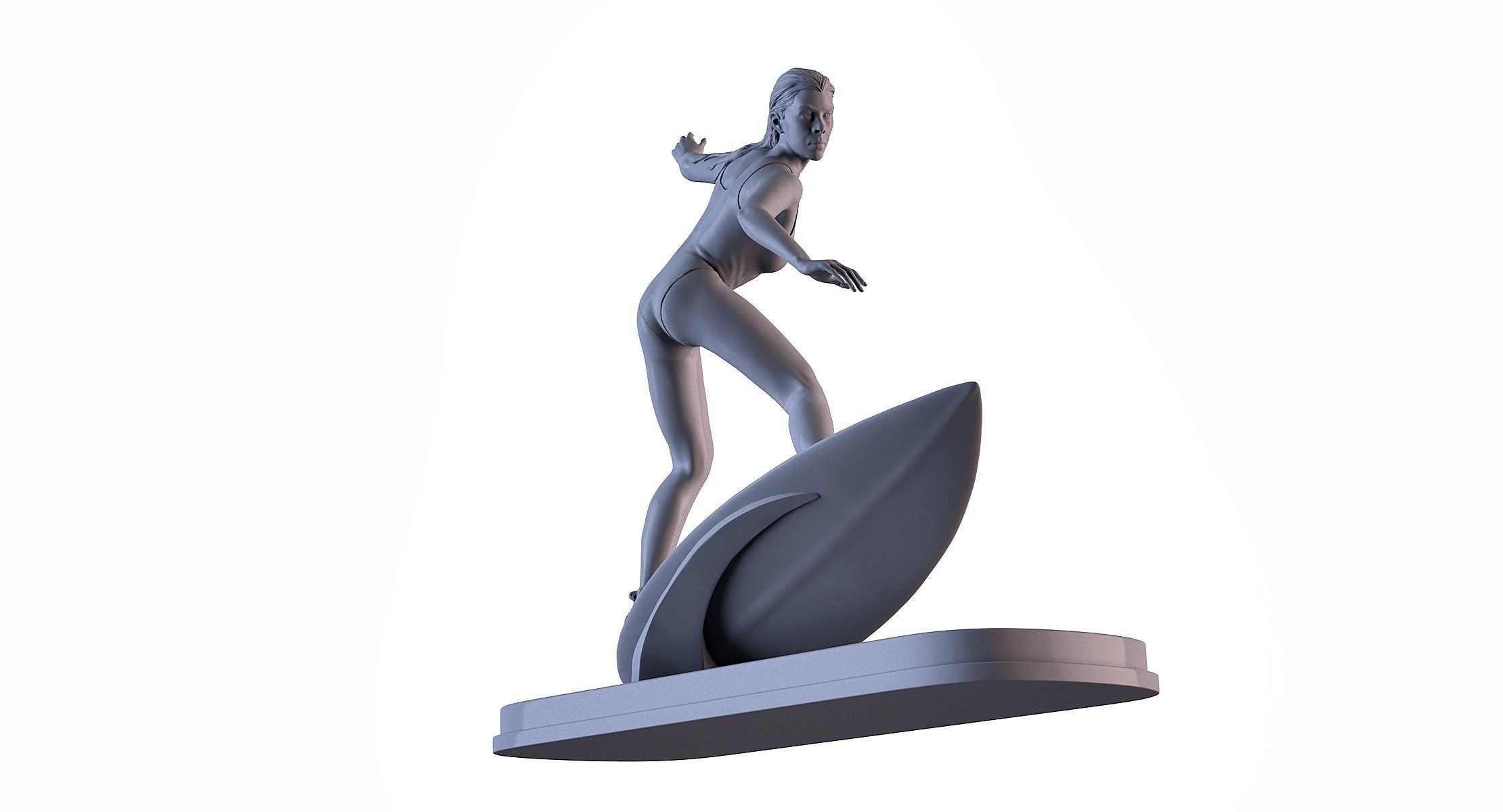 Woman Surf 3D print model_9