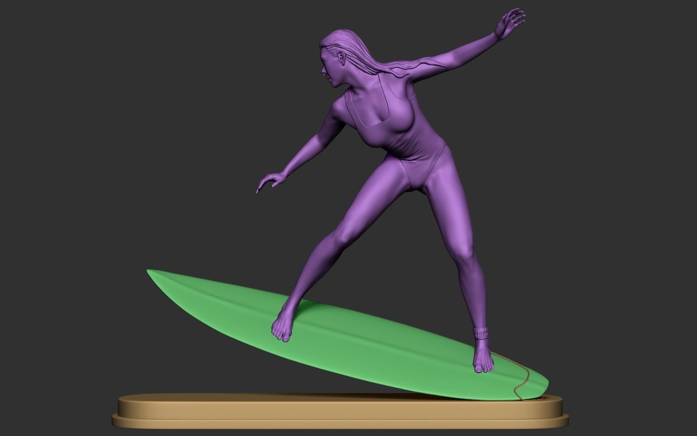 Woman Surf 3D print model_27