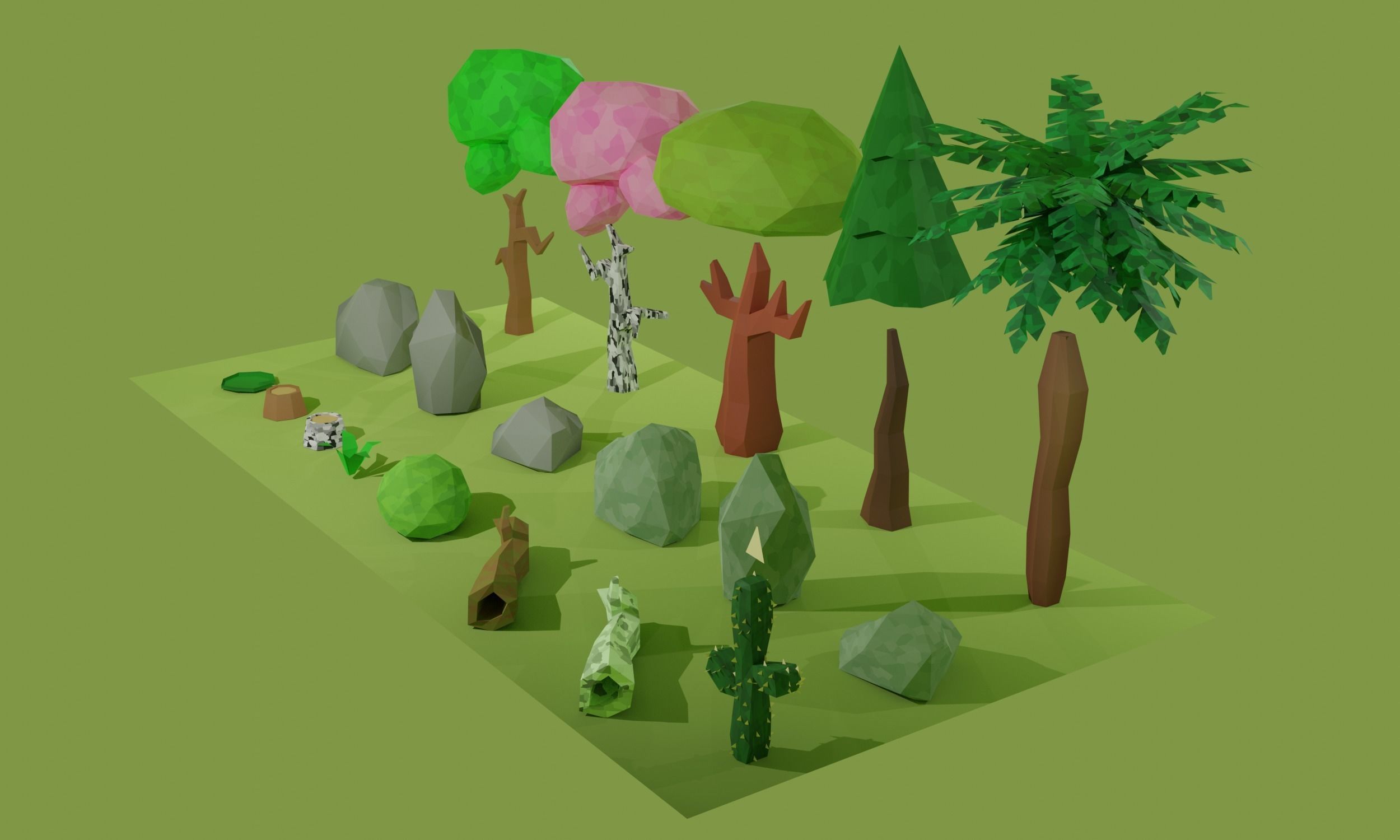 Forest LowPoly Pack Low-poly 3D model_2