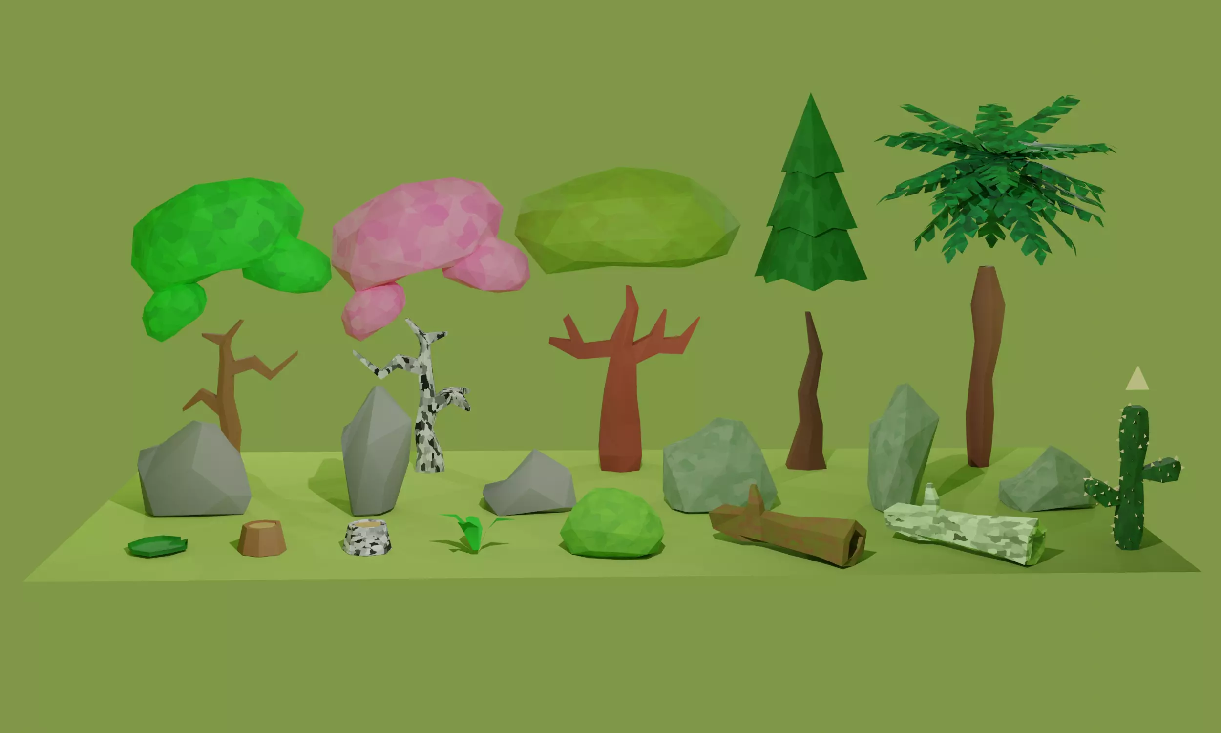 Forest LowPoly Pack Low-poly 3D model_0