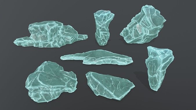 ice rocks  Low-poly 3D model