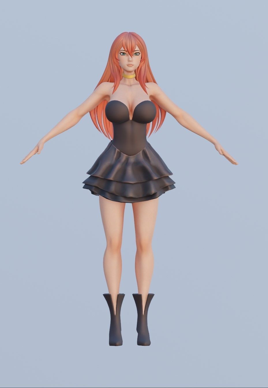 Female Basemesh Low-poly 3D model_7