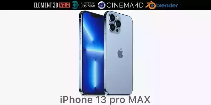 Apple iPhone 13 pro MAX Sierra Blue 3D model