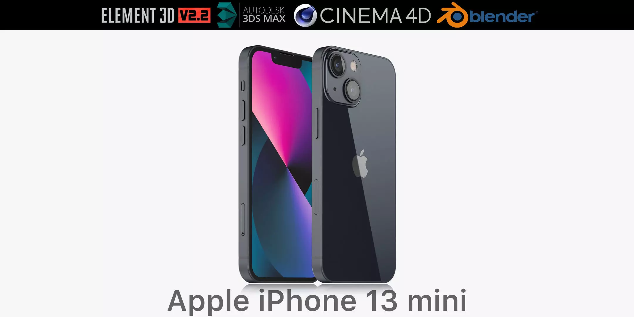 Apple iPhone 13 mini Midnight 3D model_0