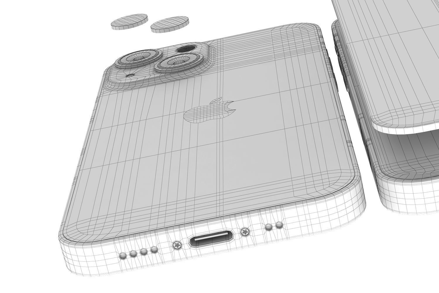 Apple iPhone 13 mini Midnight 3D model_21