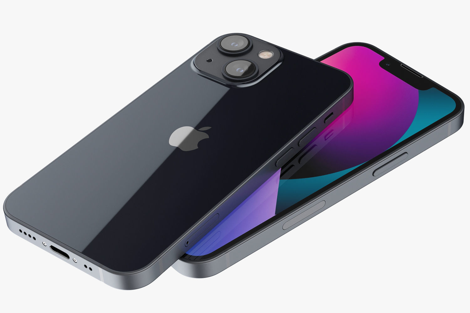 Apple iPhone 13 mini Midnight 3D model_7