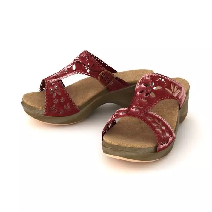 Female Open Toe Sandals 3D model_0