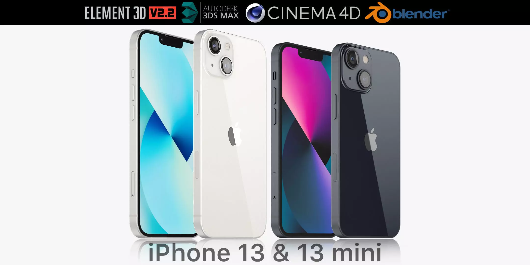Apple iPhone 13 and 13 mini 3D model_0