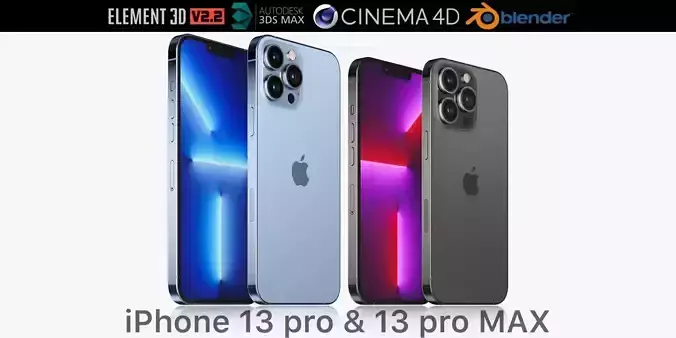Apple iPhone 13 Pro and 13 Pro MAX 3D model