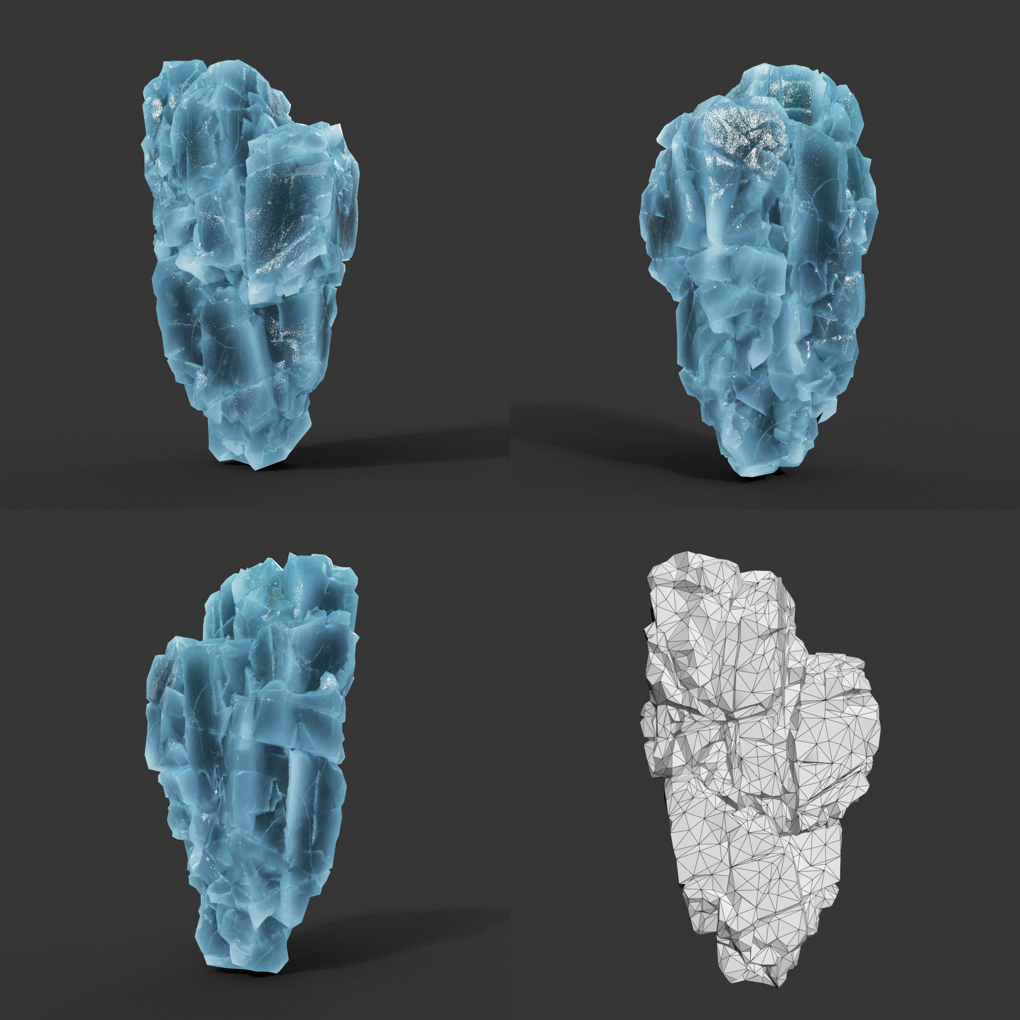 Low poly Ice Block Modular 210811 Low-poly 3D model_16