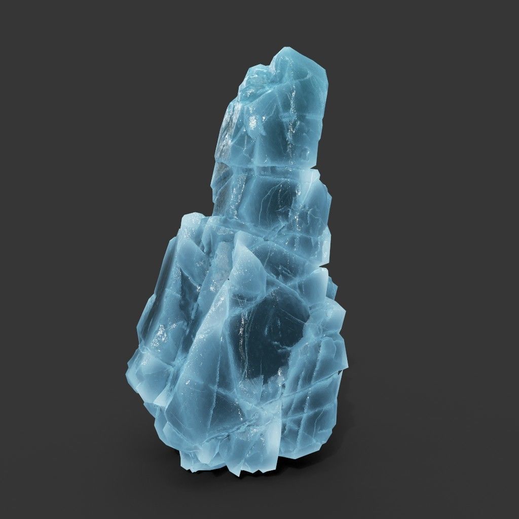 Low poly Ice Block Modular 210811 Low-poly 3D model_3