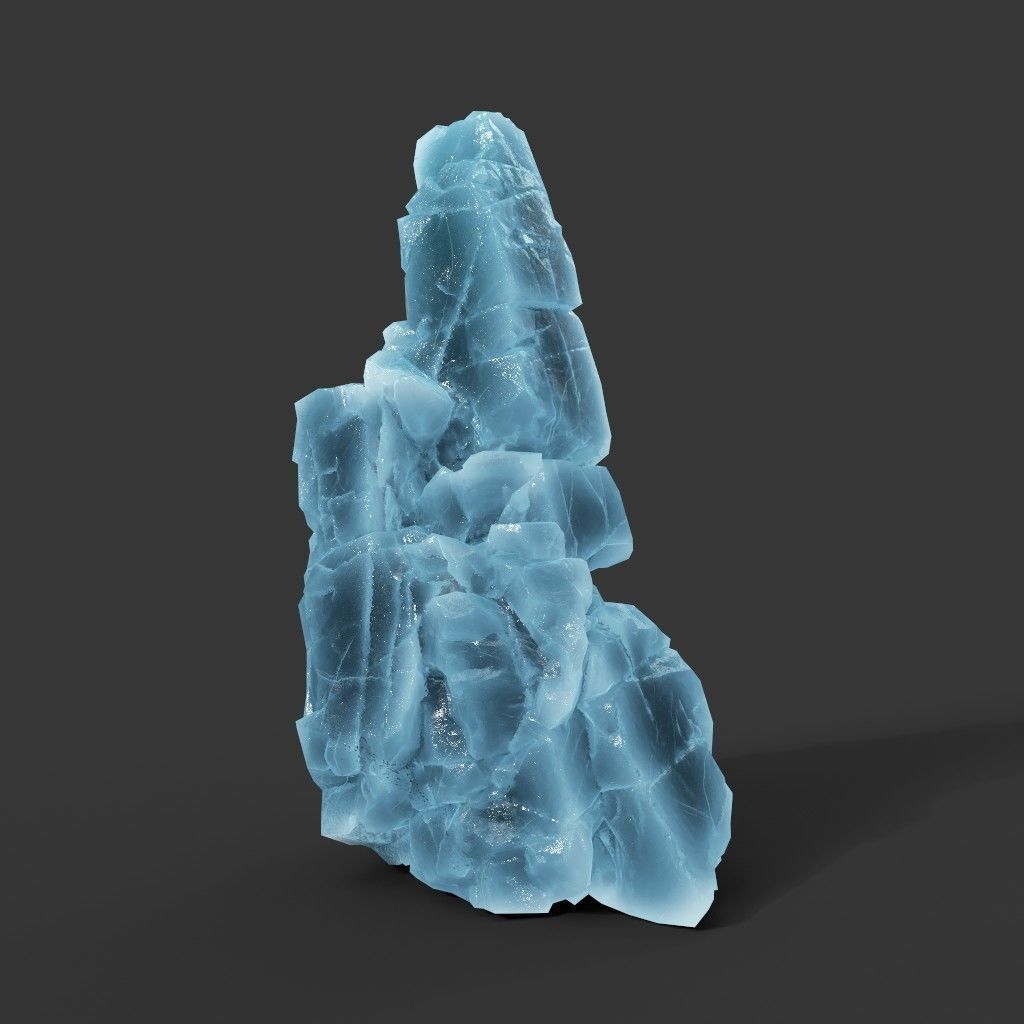 Low poly Ice Block Modular 210811 Low-poly 3D model_1