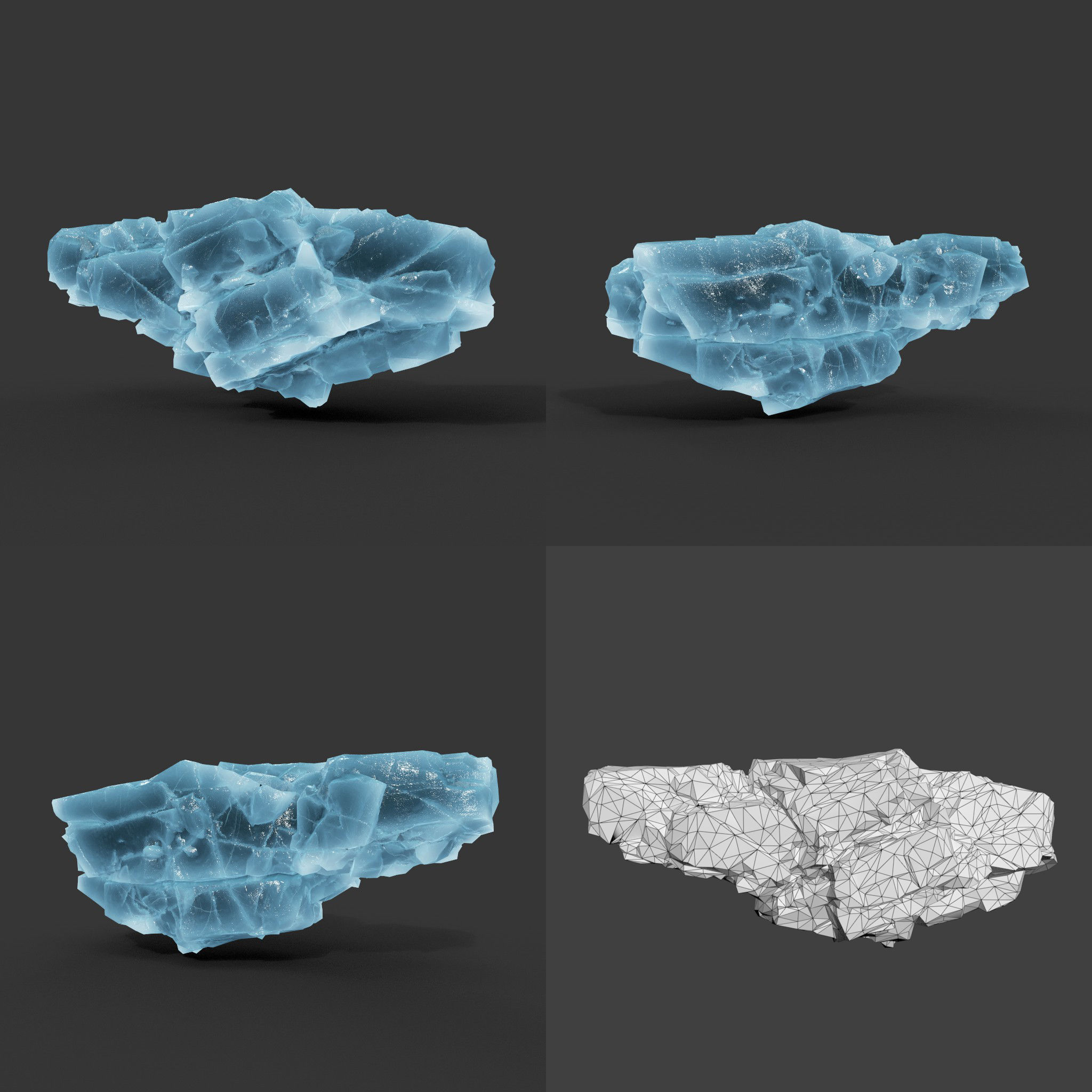 Low poly Ice Block Modular 210811 Low-poly 3D model_12