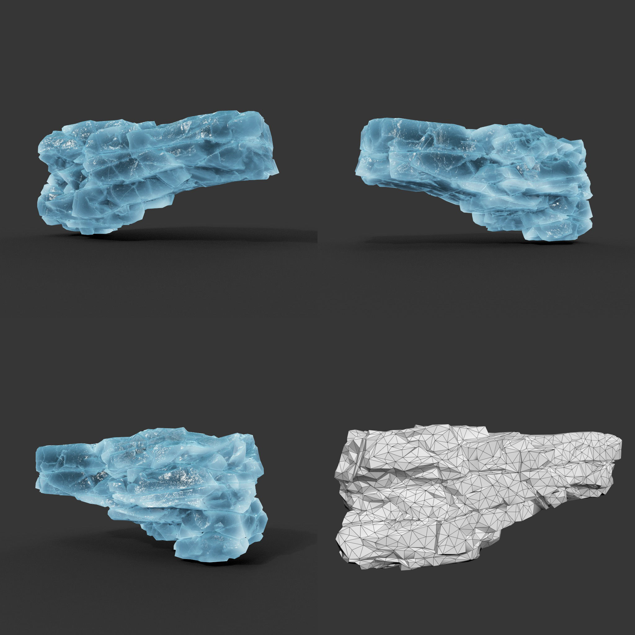 Low poly Ice Block Modular 210811 Low-poly 3D model_14