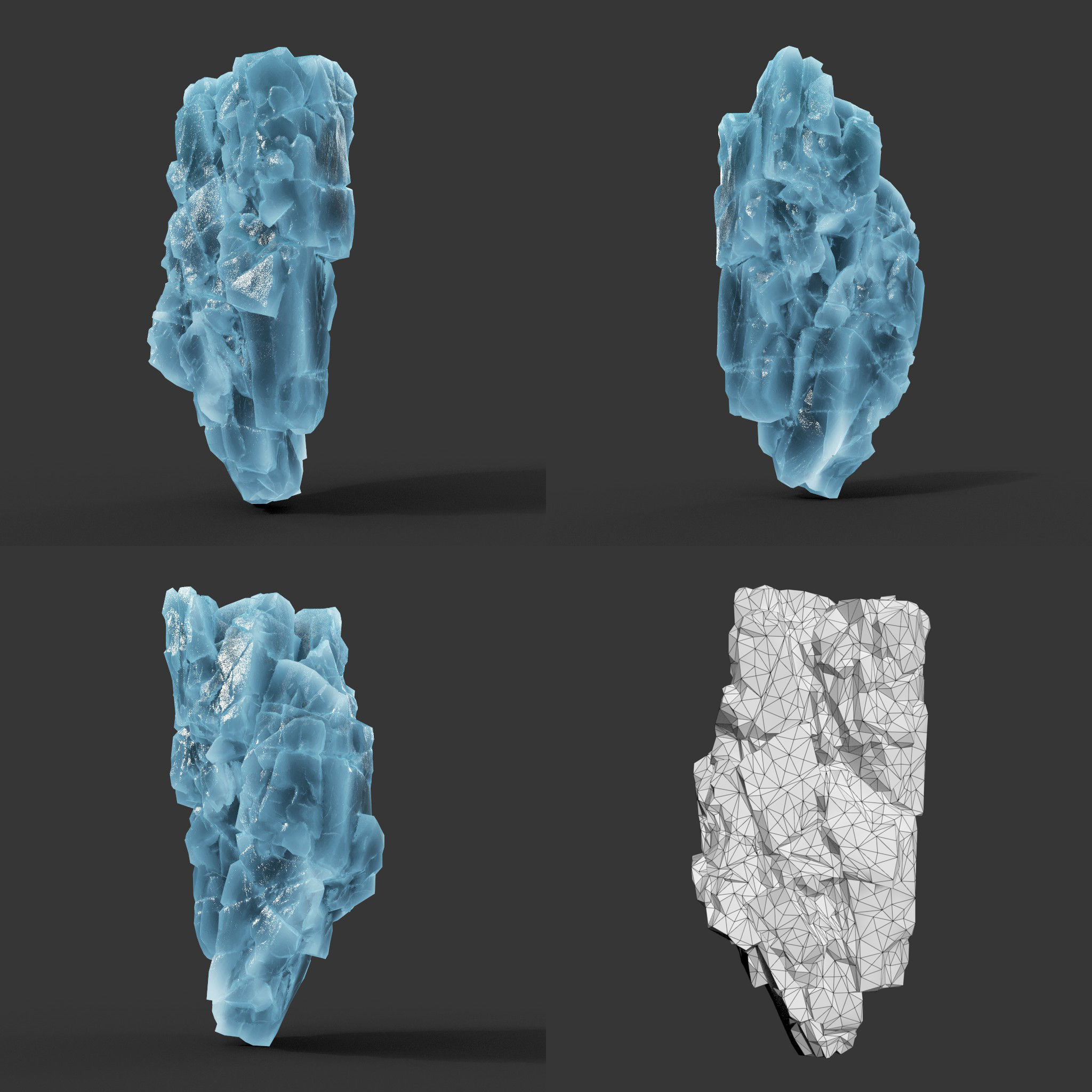 Low poly Ice Block Modular 210811 Low-poly 3D model_18
