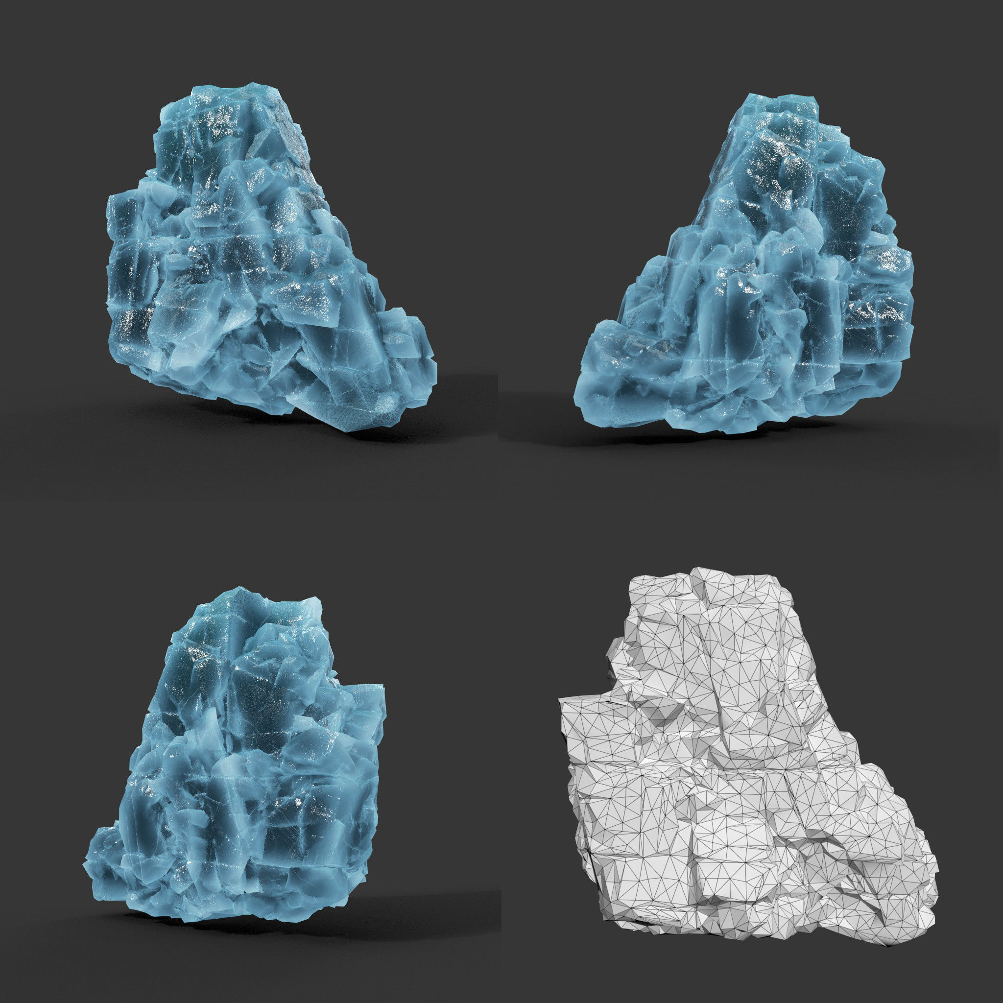 Low poly Ice Block Modular 210811 Low-poly 3D model_20