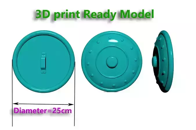 shield 3d printable model for miniature
