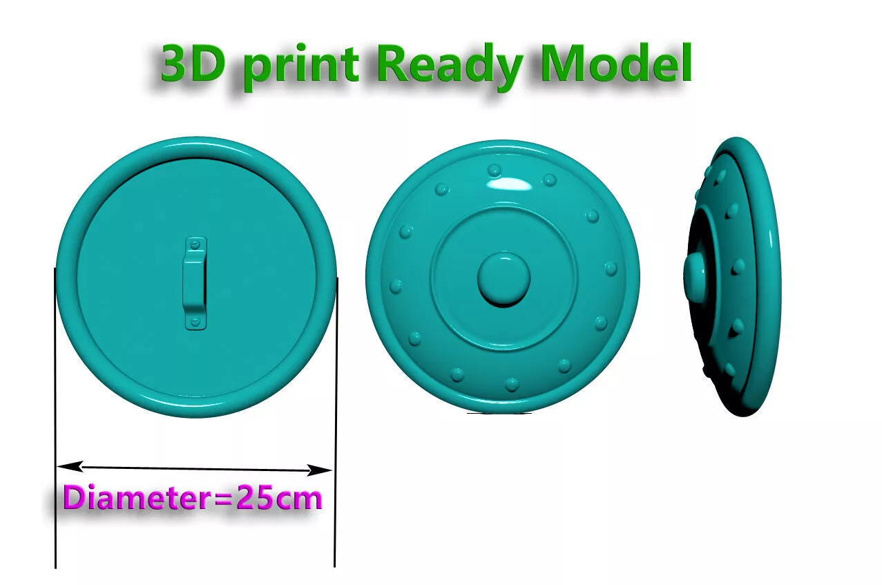 shield 3d printable model for miniature 3D print model