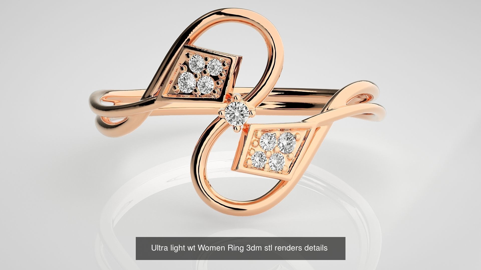 150 Ultra light wt minimalist Women Ring 3dm stl renders 3D Model Collection_133