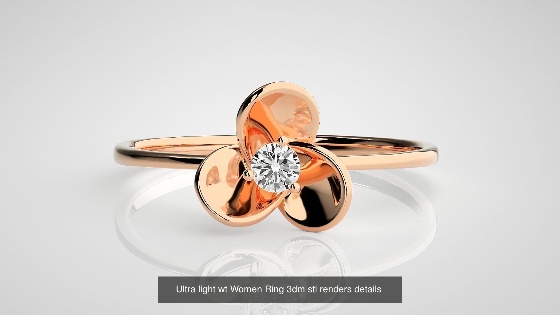 150 Ultra light wt minimalist Women Ring 3dm stl renders 3D Model Collection_25