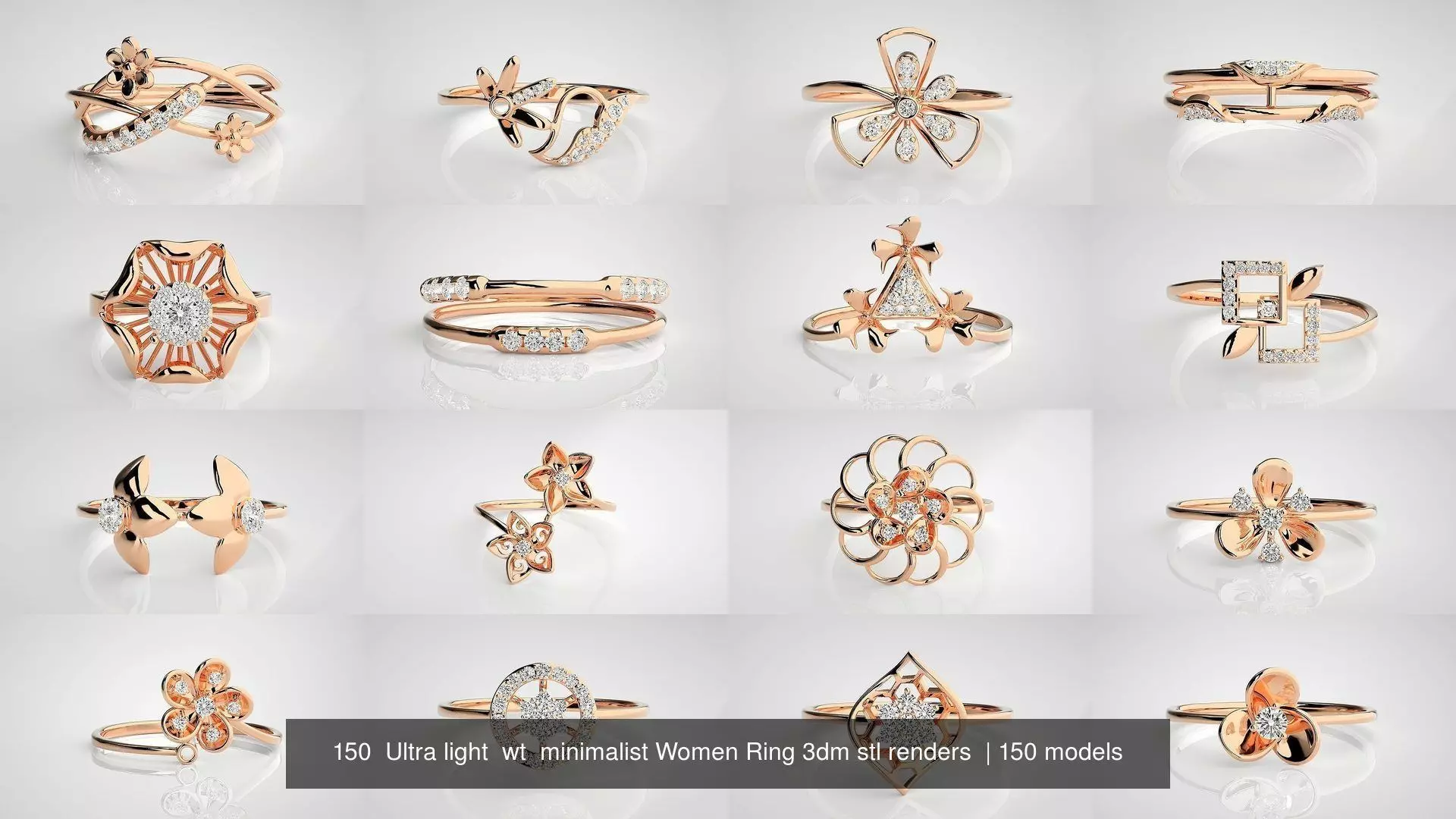150 Ultra light wt minimalist Women Ring 3dm stl renders 3D Model Collection_0