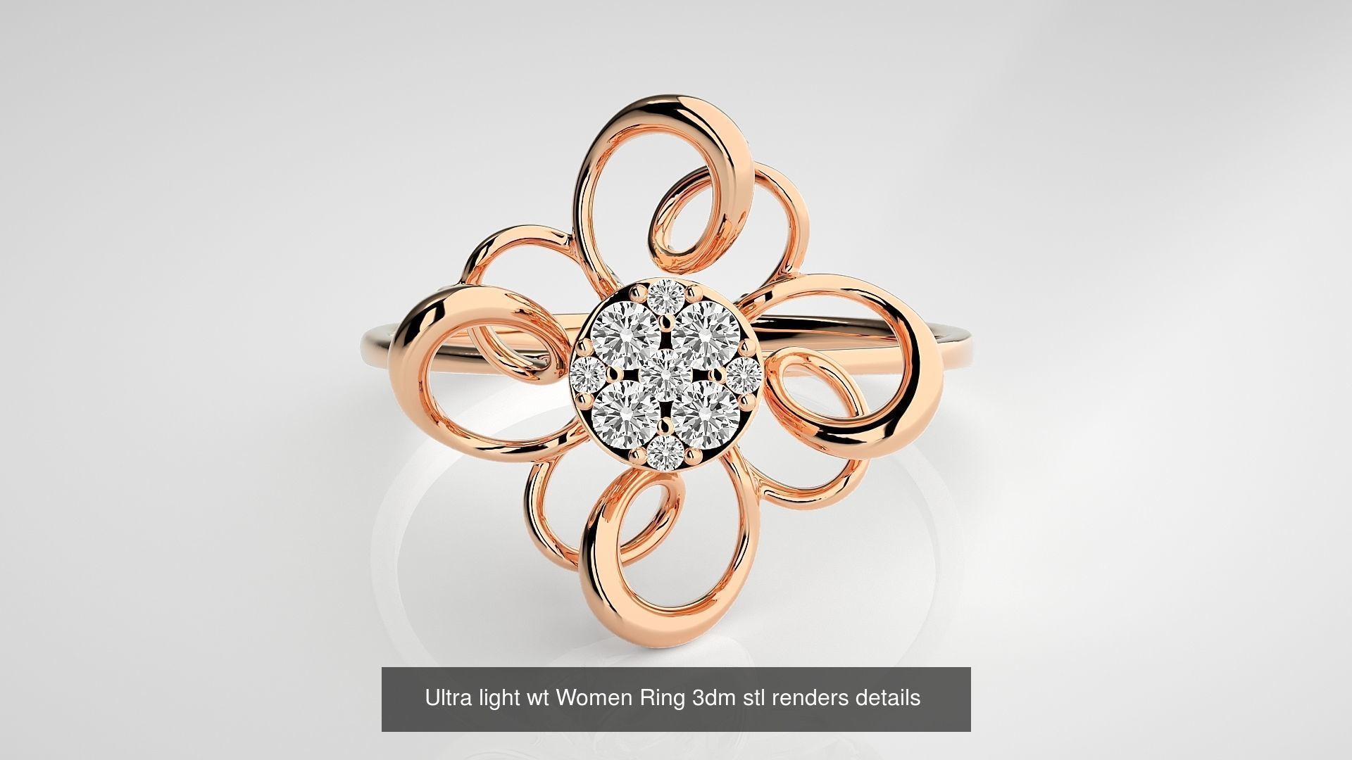 150 Ultra light wt minimalist Women Ring 3dm stl renders 3D Model Collection_53