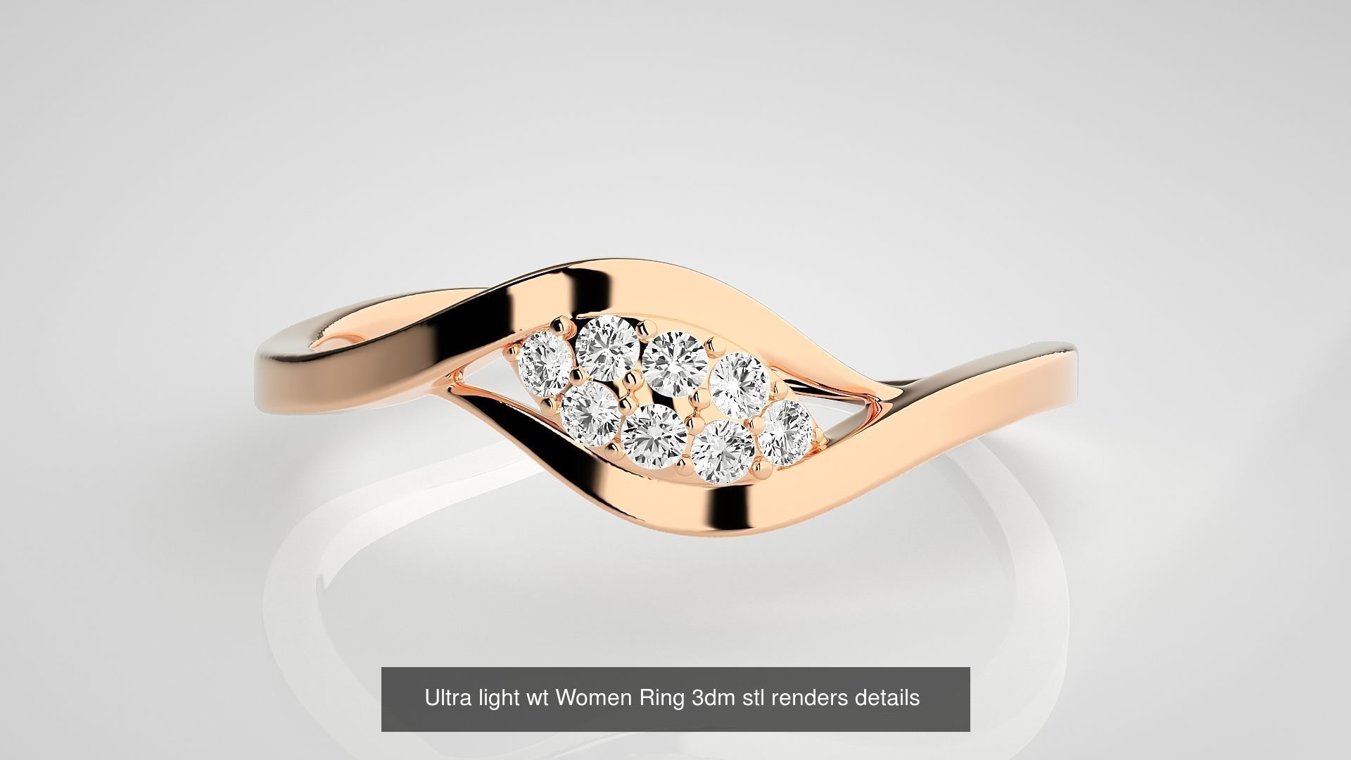 150 Ultra light wt minimalist Women Ring 3dm stl renders 3D Model Collection_52
